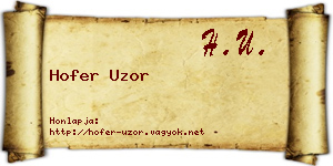 Hofer Uzor névjegykártya